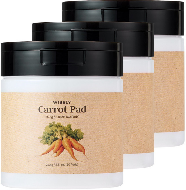 와이즐리 수분 진정 당근 토너 패드, 60매입, 3개