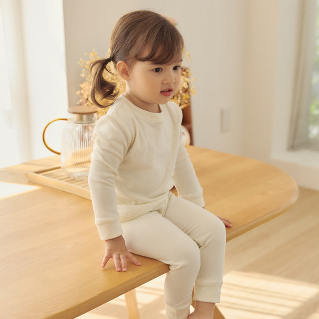 베베샤 유아동 기모 솔리드 프린트 실내복