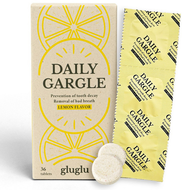 글루글루 입냄새제거 무알콜 고체가글 (1박스x36정), 30.7g, 6개, 레몬향