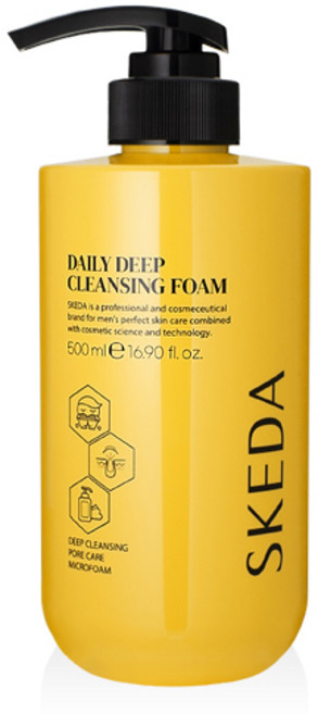스케다 남자 데일리 딥 클렌징폼 대용량 500ml 남성 세안제, 1개