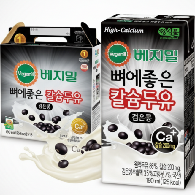 건강한 간편함 베지밀 검은콩 칼슘 두유, 48개, 190ml