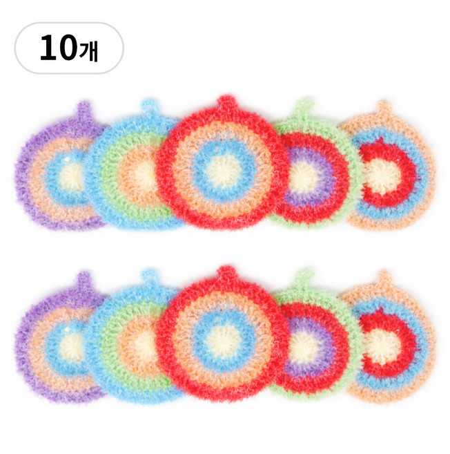 이지몰 도톰한 호빵 아크릴 수세미, 1세트, 10개