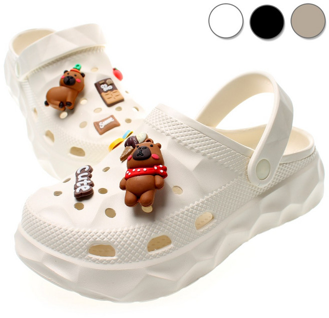 카피바라 슬리퍼 푹신한 쿠션 남성 여성 경량 논슬립 크록 아쿠아슈즈 샌들 키높이 커플