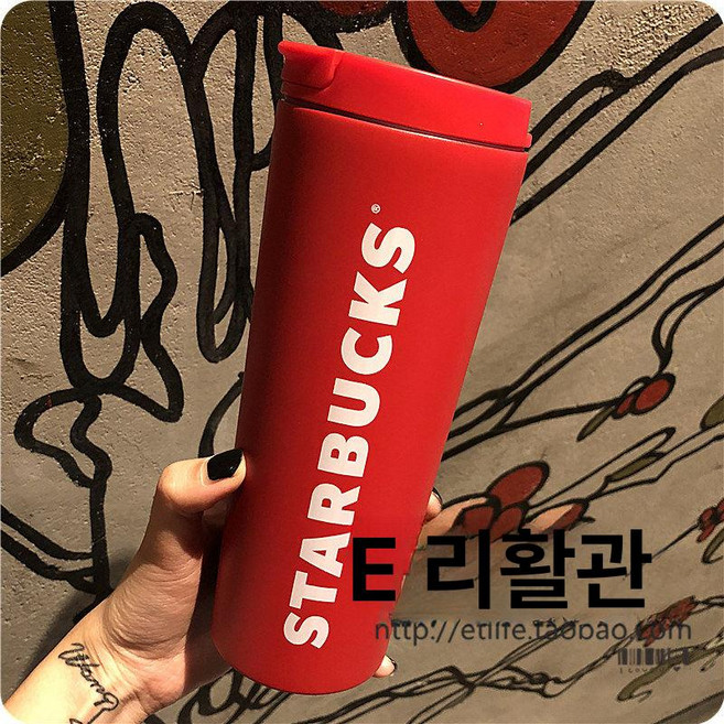 인어여신 레드 스테인리스 보온 머그컵 컵, 1개, 1L, 축제용 돼지 보온 473ml