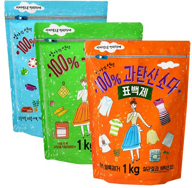 엄마의선택 베이킹소다1kg+과탄산소다1kg+구연산1kg, 1세트
