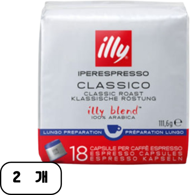 일리 18 클라시코 룽고 캡슐커피, 6.2g, 18개입, 2개
