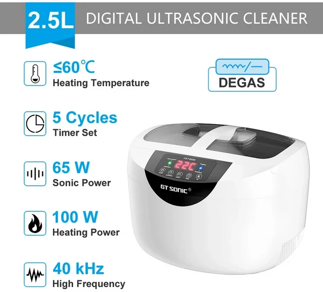 GTSONIC VGT-6250 디지털 초음파 세척기 과일 야채 가정용 주방 2500ml, 03 AU, 01 CHINA, 01 VGT-6250