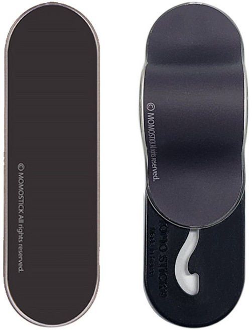 [모모스틱] 플랫스틱 쥴리작가시리즈 7탄 휴대폰 핑거그립 스마트링 거치대, 블랙F-CT-02, 1개