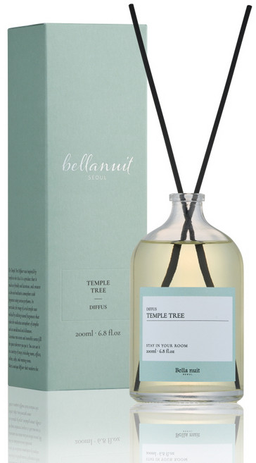 벨라누이 템플트리 절간향 우디향 우드향 샌달우드 베티버 나무향 사찰 유향 디퓨저, 1개, 200ml, 리드스틱(블랙)