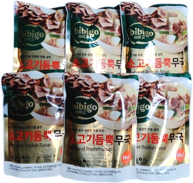 비비고 소고기듬뿍무국, 500g, 6개
