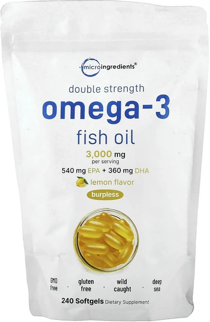 새해 첫좋은선물 Micro Ingredients 오메가3 피쉬 오일 레몬 소프트젤 240정(소프트젤 1정당 1000mg) 제대로 할인합니다, MicroIngredients오메가3피쉬오일레몬소프트젤, 1개 - 쿠팡