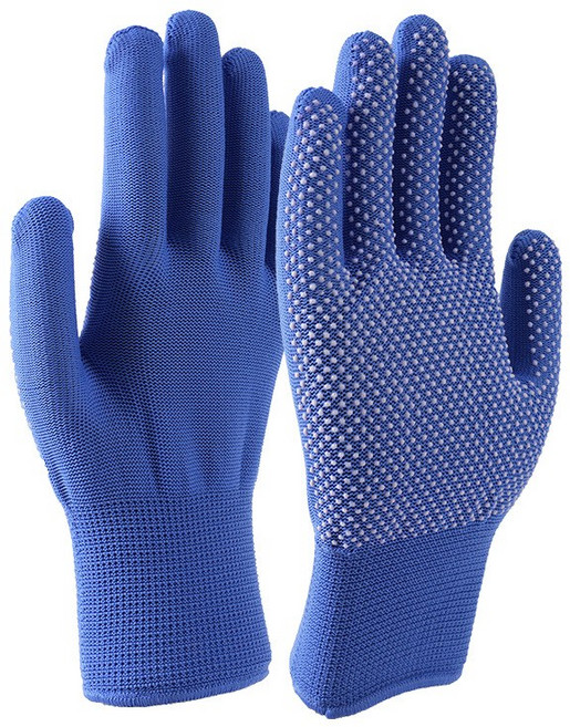 WHH 나일론 운전장갑 미끄럼방지 도트 작업장갑F, 30개, 블루