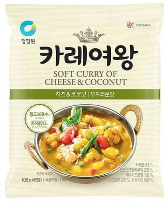 카레여왕 치즈 앤 코코넛, 108g, 1개 - 쿠팡