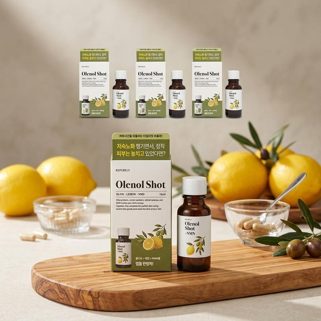 [생생마켓] 리퓨어리 올레놀샷 nmn 포뮬러앰플, 4개, 15ml