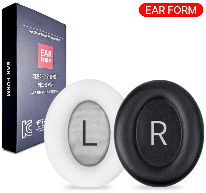 이어폼 보스 QC45 QC 호환 이어패드 헤드폰 커버, 블랙 (H061)
