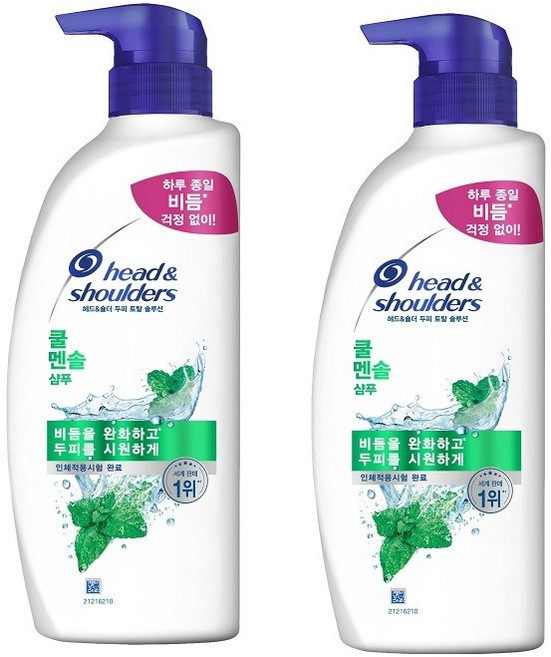 헤드앤숄더 두피 토탈 솔루션 쿨 멘솔 샴푸, 850ml, 2개