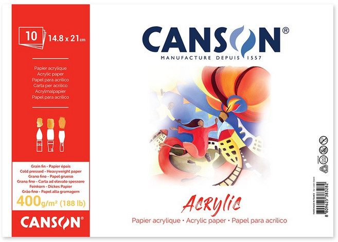 캔손 아크릴 전용지 낱장팩 400G [CA801-504], 1개, 10매, A5