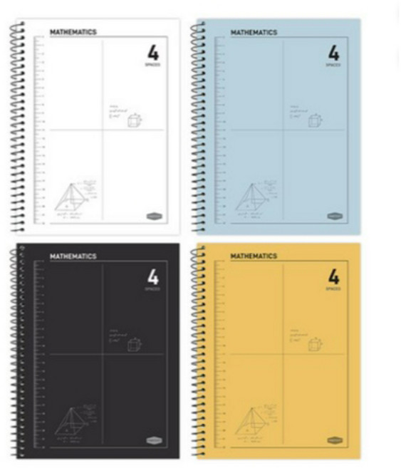 핑크풋 3000 4분할수학연습장 국어/깍두기노트, 랜덤 컬러, 2개