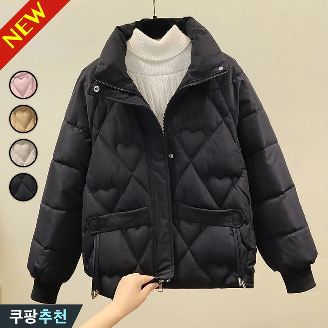 (세일 추천) 75kg까지 여성 겨울 두꺼운 따뜻한 방한 누빔 패딩 빅사이즈 집업 하이넥 퀼팅 숏 솜패딩 간절기 코트 아우터 외출 방한복 보온 도톰 웰론 패딩 캐주얼 쇼트 점퍼
