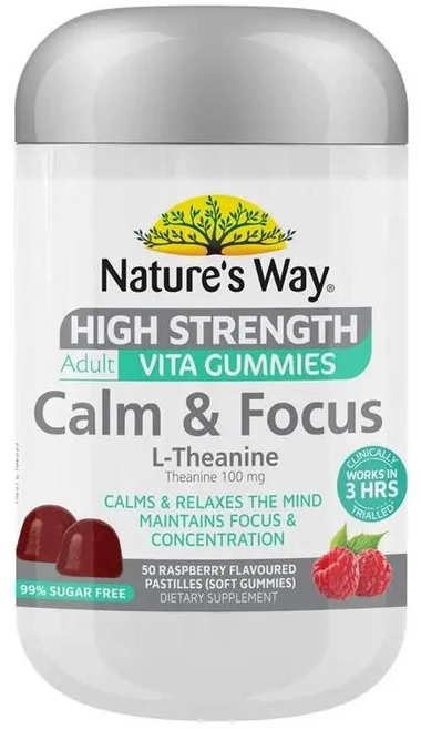 호주 네이처스웨이 Natures Way Calm and Focus Gummies 캄 & 포커스 엘테아닌 구미, 4개, 50정 - 쿠팡