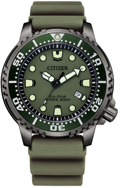 CITIZEN PROMASTER 軍綠潛水200米光動能橡膠腕錶