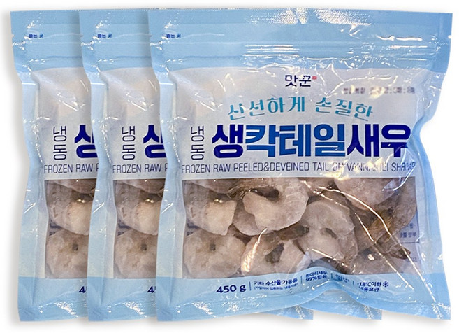 맛꾼 [정품] 칵테일 새우 냉동 깐새우, 3개, 500g(31~40미)
