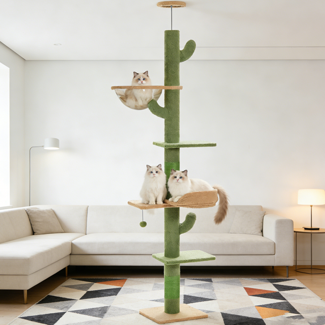 EVIO 녹색 대형캣타워 고양이 스크래쳐, 1개