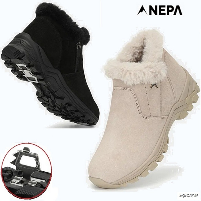 네파_여성 러버 아웃솔 적용하여 눈과 비가 오는날에도 안전하게 착화가 가능하며 바닥의 아이젠이 빙판길 보행에도 안전한 스테디셀러인 숏타입 스텔라 부츠