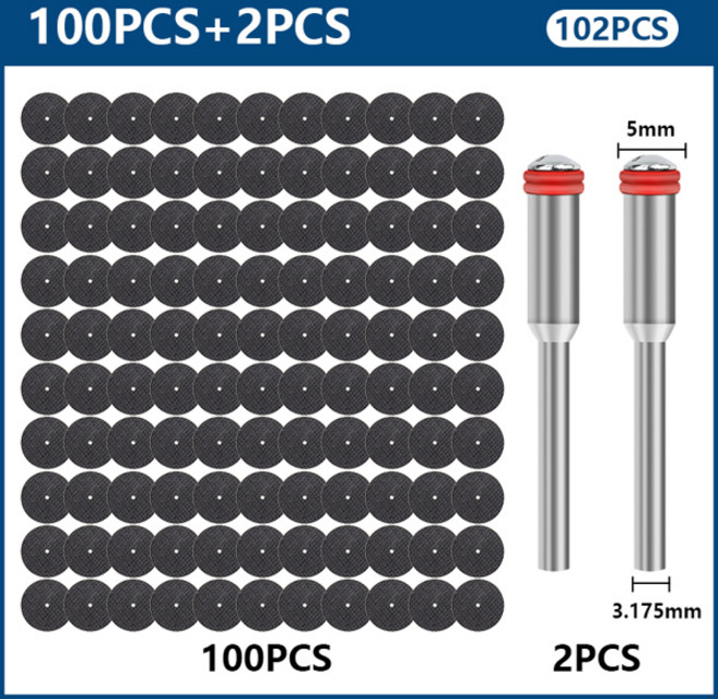 XCAN 11-102pcs 연마 절단 디스크 32mm 맨드릴 포함 그라인딩 휠 드레멜 액세서리용 로터리 툴 금속 절단, 02 102pcs Set