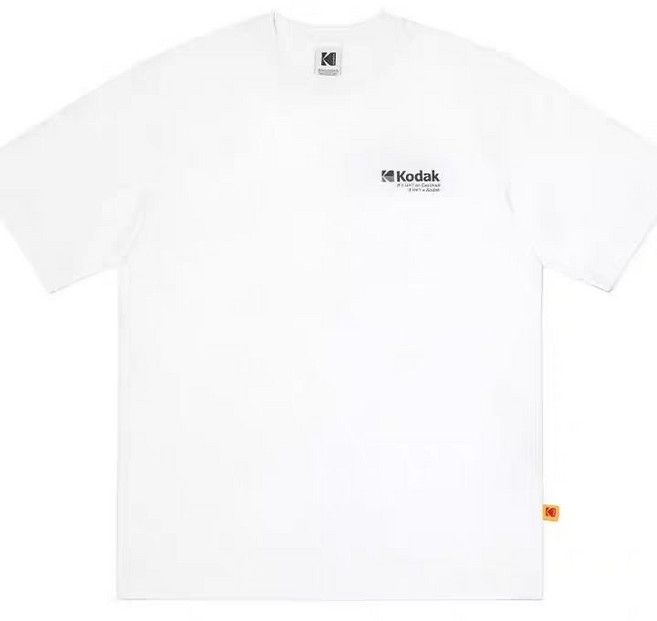 코닥 심플 컬러 앤 로고 반팔 순면티셔츠