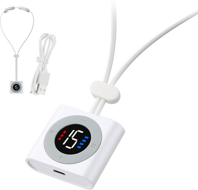 컴썸 휴대용 충전식 목걸이형 저주파 마사지기 저주파 안마기, 1개, 1개입, em-600