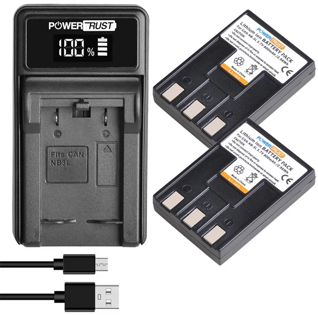 호환 NB-3L 배터리 Bateria + 캐논 IXUS SD110 I2 S700 PC1060용 충전기, 03 2 Battery Set