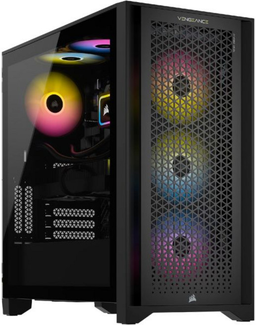 Corsair 코르세어 벤전스 i7500 게이밍 PC – 수냉식 인텔 코어 i9-14900KF CPU 엔비디아 지포스 RTX 5080 GPU 32GB RGB DDR5 메모리 2, Black_i5 14600KF / 4060