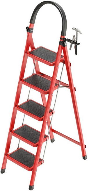 사다리 5단사다리 접이식사다리 빨강색 4단/5단/6단, 1개