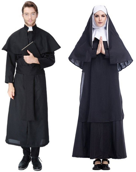 남자코스튬 목사 수녀 엑소시스트 의상 퇴마사 서양 사제