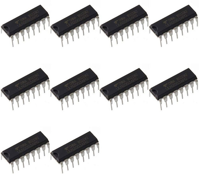 Bridgold 10pcs ULN2003APG ULN2003 2003 NPN 트랜지스터 달링턴 7-회로 싱크 드라이버 500mA 50V HFE:1000 16핀