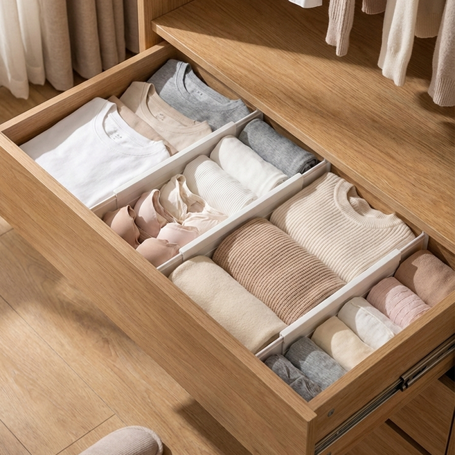 티알비 길이조절 서랍 칸막이, 3개