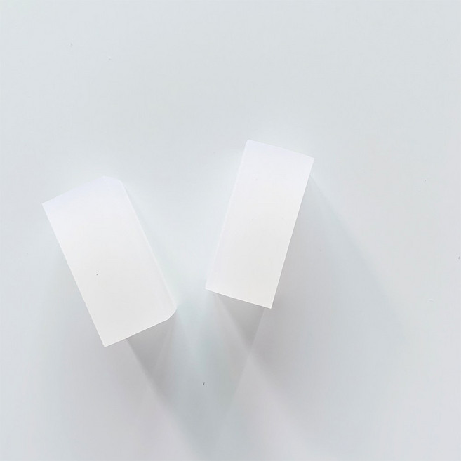 지우개스탬프 조각용블록 흰색 투명, 조각용지우개 투명 사각기둥 1.8X1.8X4, 2개입