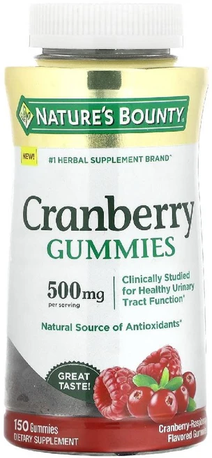 네이처스바운티 크랜베리 500mg 구미젤리 Cranberry 크랜베리-라즈베리맛 150개, 1개 - 쿠팡