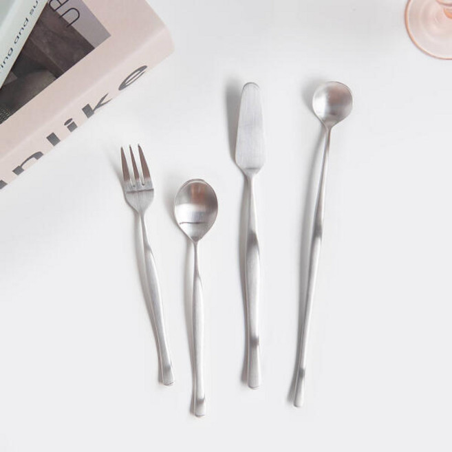 아트박스/니코트 [국내생산] Satin 티스푼 티포크 버터나이프 롱스푼, 1개