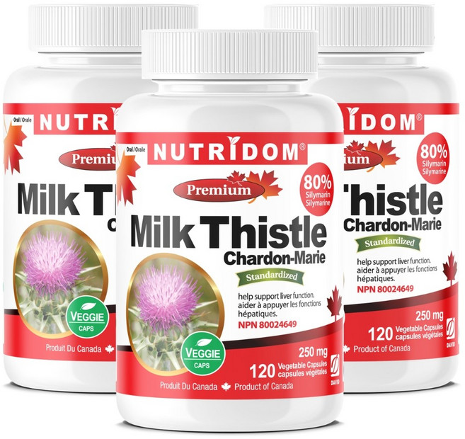 뉴트리돔 고효능 밀크시슬 250mg 실리마린 80% 120베지캡슐(3개 12개월분), 3개, 120정