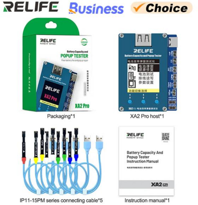 RELIFE XA2 Pro 배터리 효율 건강 팝업 테스터 아이폰 5 시리즈 도구 배터리 팝업 테스터 기능 지원, 02 OSS W09