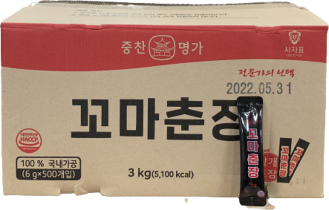 중찬명가 꼬마춘장3kg(6gX500), 3kg, 1개
