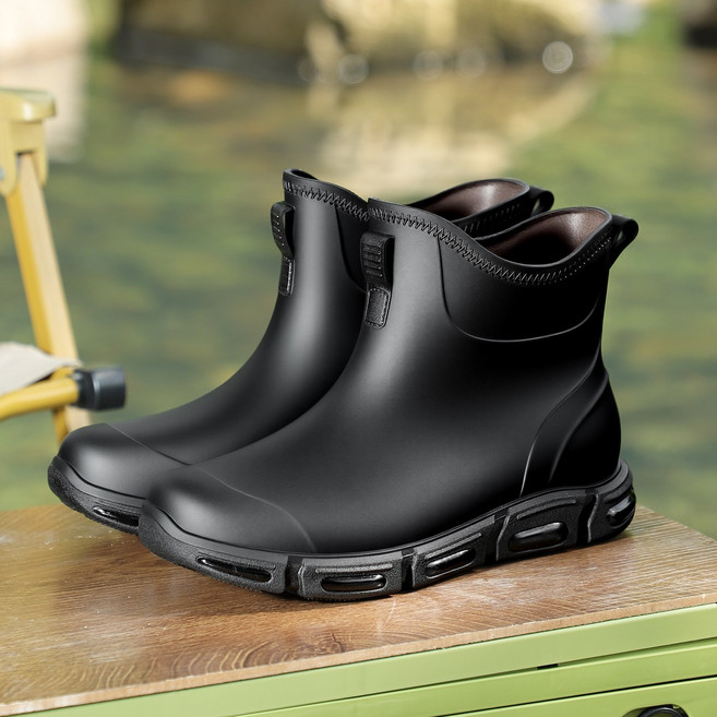 남자 레인부츠 미끄럼 방지 경량 쿠셔닝 슈즈 작업용장화 주방 작업화 내마모성 방수 패션 논슬립 가벼운 낚시장화