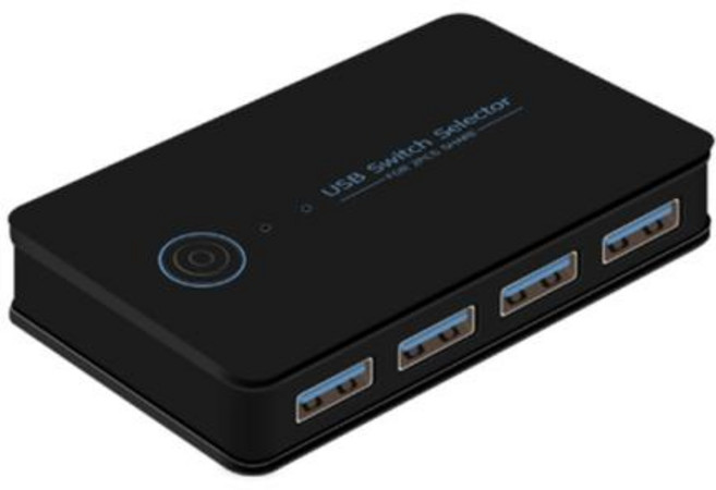 노트북 PC 키보드 마우스 프린터용 USB 3.0 KVM 스위치 USB 공유 스위처 2 입력 4 출력 훌륭한 솜씨, 1) Black, 1개