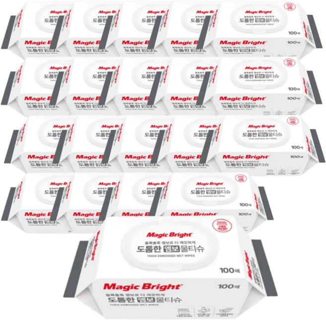 홈플러스 크린센스 깨끗한 물티슈 캡형, 20개, 100개입