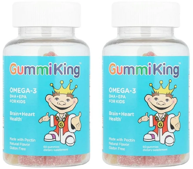 구미킹 어린이 DHA 오메가-3 구미, 60정, 2개 - 쿠팡