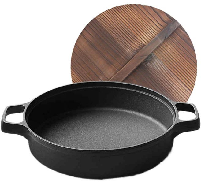 안성주물가마솥 조선 무쇠 그리들팬 빅사이즈 프라이팬유리뚜껑 조리도구 솥뚜껑불판 목개 뚜껑, 21cm 4cm 단일 팬, 1개