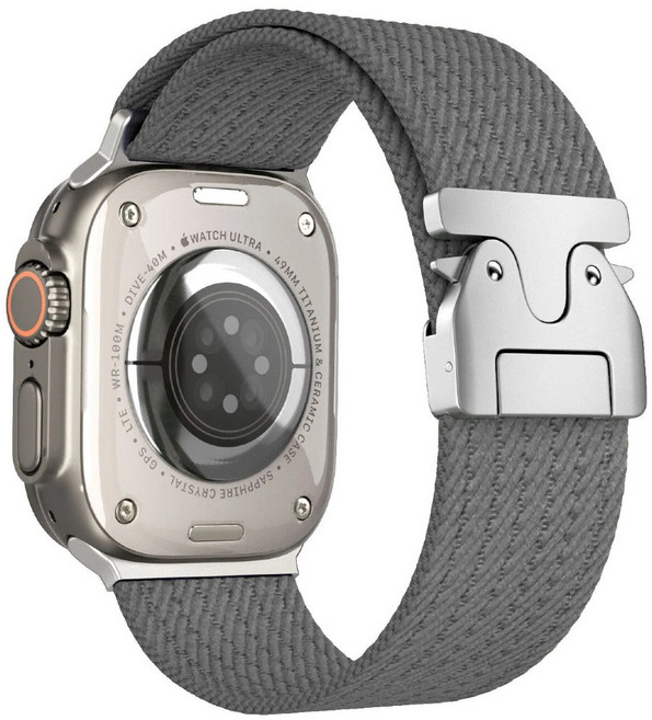 BuGeum 애플워치 호환 스포츠 루프 나일론 스트랩 11 10 9 8 7 6 SE2/3, 1개, 회색