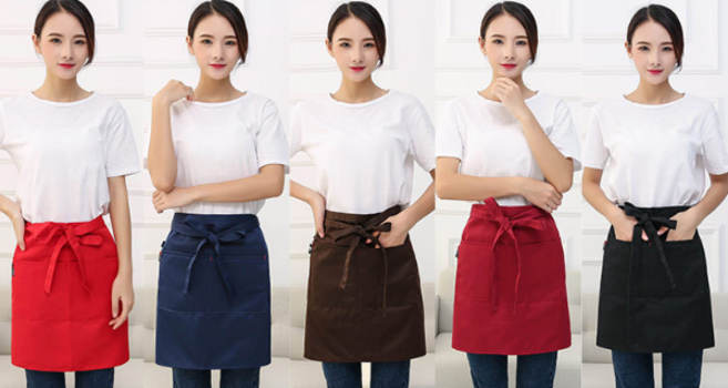 글로벌라이프 기본형 5종반 앞치마 레스토랑 서빙 바리스타앞치마, 기본형 반앞치마(화이트), 1개